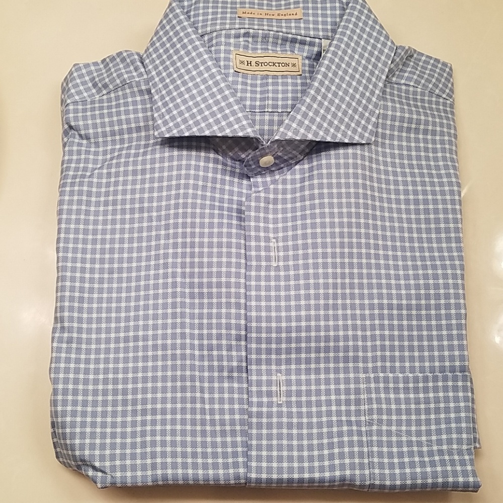 H. Stockton Blue & White Basket Weave Shirt
